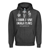 Charcoal Heather i think i have enough plants Zipper Hoodie - linhVisuals