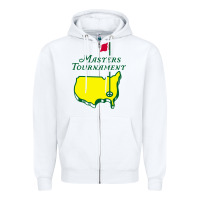 White MASTERS TOURNAMENT GOLF Zipper Hoodie - linhVisuals