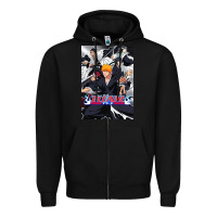 Black Bleachs Anime Zipper Hoodie - linhVisuals