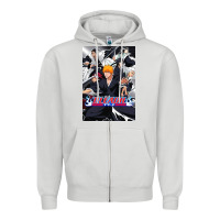 Dove Grey Bleachs Anime Zipper Hoodie - linhVisuals