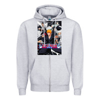 Heather Grey Bleachs Anime Zipper Hoodie - linhVisuals