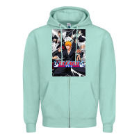 Seafoam Bleachs Anime Zipper Hoodie - linhVisuals