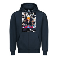 Navy Bleachs Anime Zipper Hoodie - linhVisuals