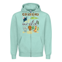 Seafoam grandma of the wild one zoo mother birthday safari jungle long sleeve Zipper Hoodie - linhVisuals