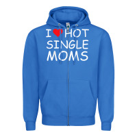 True Royal i love hot single moms tee red heart hot mother milf mommy t shirt Zipper Hoodie - linhVisuals