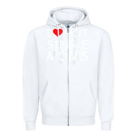 White i love hot single moms tee red heart hot mother milf mommy t shirt Zipper Hoodie - linhVisuals