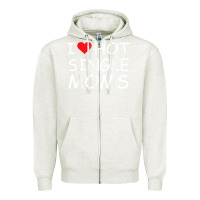 Oatmeal Heather i love hot single moms tee red heart hot mother milf mommy t shirt Zipper Hoodie - linhVisuals