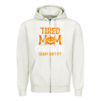 Oatmeal Heather halloween mom shirts funny this is my tired mom costume t shirt Zipper Hoodie - linhVisuals