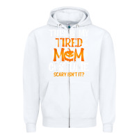 White halloween mom shirts funny this is my tired mom costume t shirt Zipper Hoodie - linhVisuals