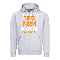 Heather Grey halloween mom shirts funny this is my tired mom costume t shirt Zipper Hoodie - linhVisuals