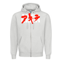Dove Grey black akira Zipper Hoodie - linhVisuals