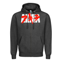Charcoal Heather black akira Zipper Hoodie - linhVisuals