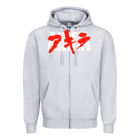 Heather Grey black akira Zipper Hoodie - linhVisuals