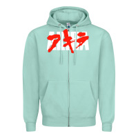Seafoam black akira Zipper Hoodie - linhVisuals