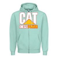 Seafoam cat diesel power Zipper Hoodie - linhVisuals