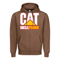 Chestnut cat diesel power Zipper Hoodie - linhVisuals