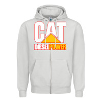 Dove Grey cat diesel power Zipper Hoodie - linhVisuals