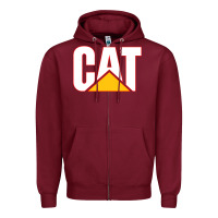 Burgundy cat Zipper Hoodie - linhVisuals