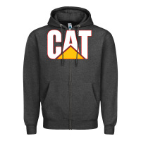 Charcoal Heather cat Zipper Hoodie - linhVisuals