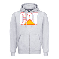 Heather Grey cat Zipper Hoodie - linhVisuals