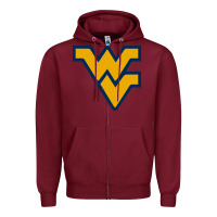 Burgundy west virginia gifts,  power Zipper Hoodie - linhVisuals