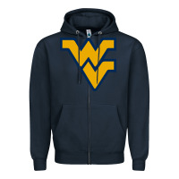 Navy west virginia gifts,  power Zipper Hoodie - linhVisuals