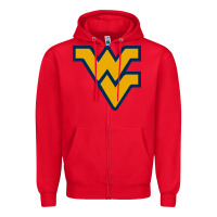 Red west virginia gifts,  power Zipper Hoodie - linhVisuals