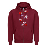 Burgundy valentines day turtles Zipper Hoodie - linhVisuals