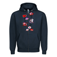 Navy valentines day turtles Zipper Hoodie - linhVisuals