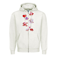Oatmeal Heather valentines day turtles Zipper Hoodie - linhVisuals