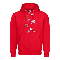 Red valentines day turtles Zipper Hoodie - linhVisuals