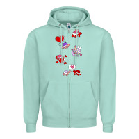 Seafoam valentines day turtles Zipper Hoodie - linhVisuals