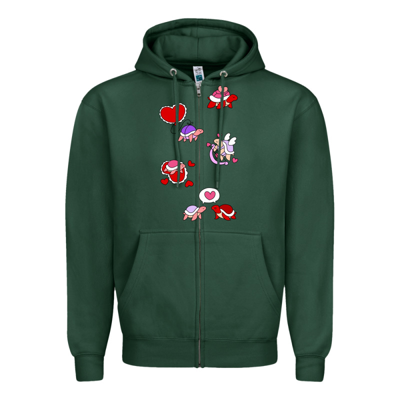 Valentines Day Turtles Zipper Hoodie by linhVisuals | Teevron