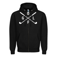 Black Golf Club 001 Zipper Hoodie - linhVisuals
