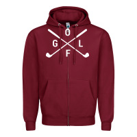 Burgundy Golf Club 001 Zipper Hoodie - linhVisuals
