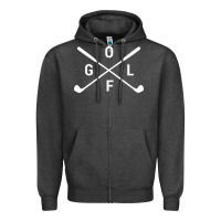 Charcoal Heather Golf Club 001 Zipper Hoodie - linhVisuals