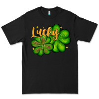 Black St. Patrick's Lucky and shamrock Premium Tee - OliviaCreatesArt