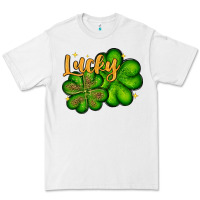 White St. Patrick's Lucky and shamrock Premium Tee - OliviaCreatesArt