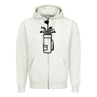 Oatmeal Heather Golf Club 003 Zipper Hoodie - linhVisuals