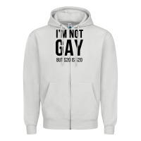 Dove Grey i'm not gay but $20 is $20 (white) Zipper Hoodie - linhVisuals