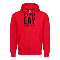 Red i'm not gay but $20 is $20 (white) Zipper Hoodie - linhVisuals