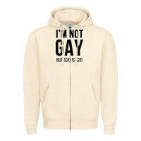 Sandshell i'm not gay but $20 is $20 (white) Zipper Hoodie - linhVisuals
