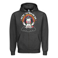Charcoal Heather we're all gonna die funny cute unicorn Zipper Hoodie - linhVisuals