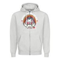 Dove Grey we're all gonna die funny cute unicorn Zipper Hoodie - linhVisuals