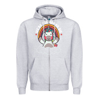 Heather Grey we're all gonna die funny cute unicorn Zipper Hoodie - linhVisuals
