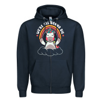 Navy we're all gonna die funny cute unicorn Zipper Hoodie - linhVisuals