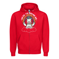 Red we're all gonna die funny cute unicorn Zipper Hoodie - linhVisuals