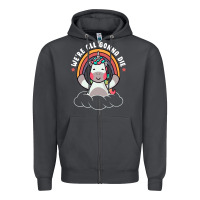 Smoke we're all gonna die funny cute unicorn Zipper Hoodie - linhVisuals