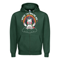Sports Green we're all gonna die funny cute unicorn Zipper Hoodie - linhVisuals