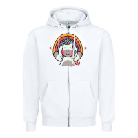 White we're all gonna die funny cute unicorn Zipper Hoodie - linhVisuals